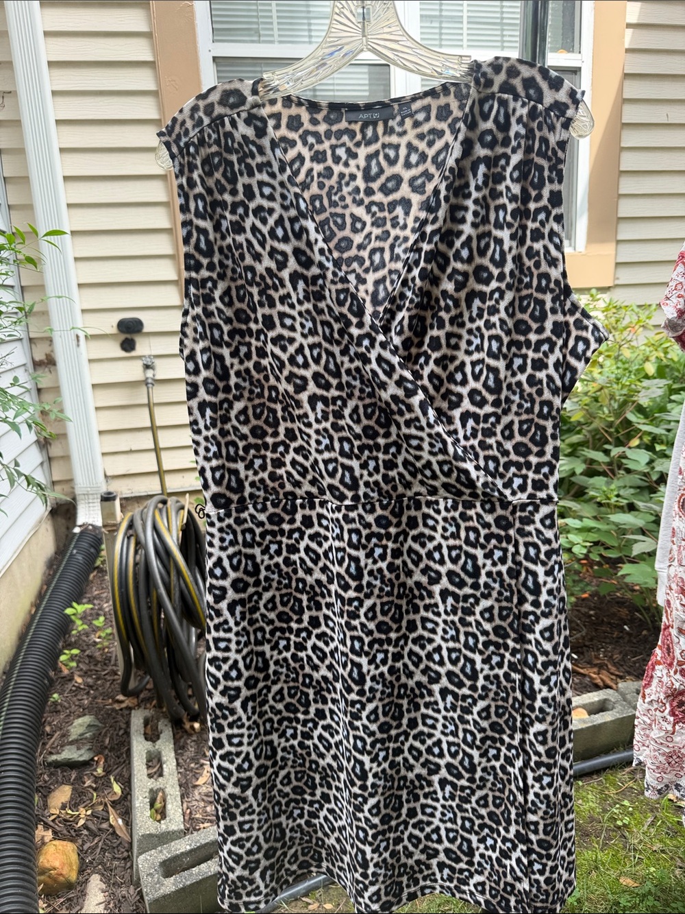 Apt. 9 Leopard Print Wrap Dress - Black & Cream